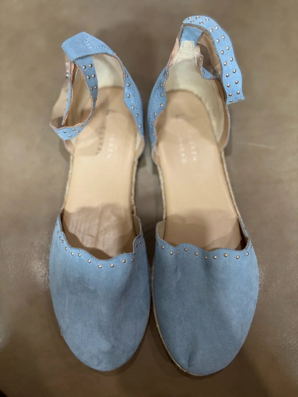 LC Lauren Conrad Light Blue Studded Ankle-Strap Espadrille